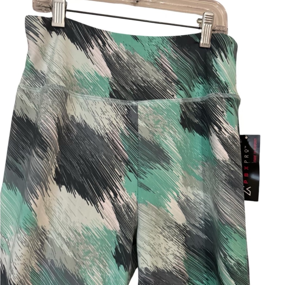 NWT PBX-PRO GRAY/AQUA PRINT WORKOUT/YOGA LEGGINGS SMALL #Y - Picture 5 of 7